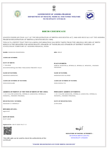 Birth certificate download andhra pradesh