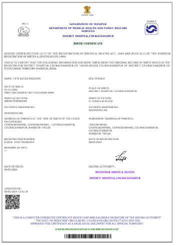 birth certificate download manipur