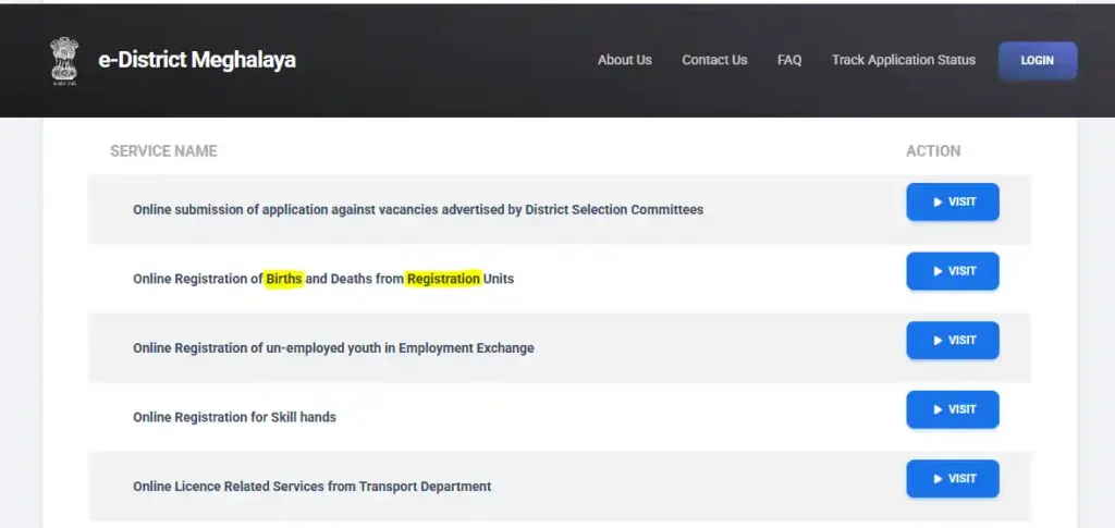 birth certificate download meghalaya