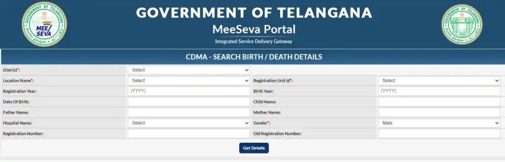 birth certificate download telangana